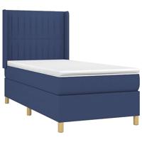 Boxspring met matras en LED stof blauw 100x200 cm - thumbnail