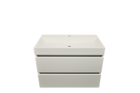 Badmeubel Xellanz Zaro met Kunstmarmer Wastafel 1 Kraangat 80 cm Glans Wit Xellanz - thumbnail