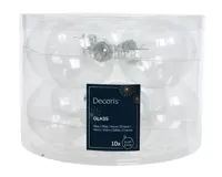 Decoris kerstbalmix glas d6cm 10st transparant - thumbnail
