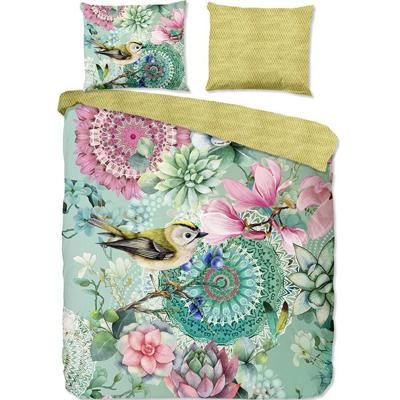 HIP Dekbedovertrek "mandala&apos;s, bloemen en vogels" - Groen - (200x200/220 cm) - Katoen Satijn