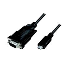 LogiLink Adapter Serieel [1x USB-C 2.0 stekker - 1x D-sub stekker 9-polig] 1.2 m Zwart - thumbnail