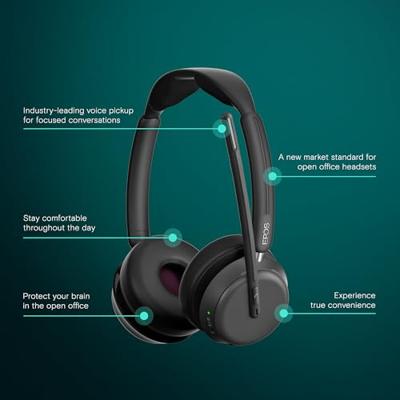 EPOS Impact 1061 On Ear headset Bluetooth Stereo Zwart Headset, Incl. oplaad- en dockingstation Computer