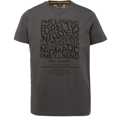 PME Legend T-shirt met printopdruk donkergrijs