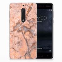 Nokia 5 | TPU | Siliconen hoesje | Marmer Oranje - thumbnail