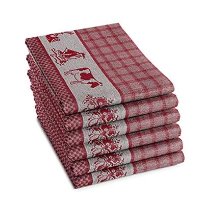 6x DDDDD theedoek 60x55 cm dutchie red