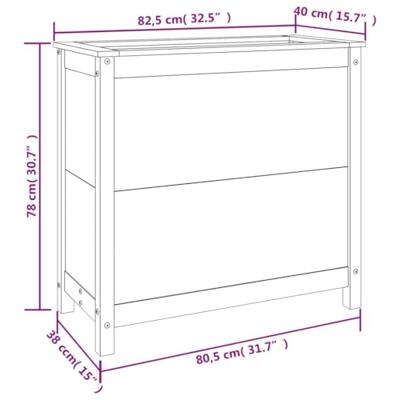 VidaXL Plantenbak 82,5x40x78 cm massief grenenhout grijs