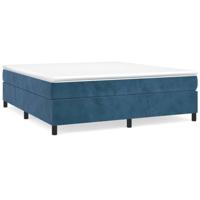 Boxspring met matras fluweel donkerblauw 180x200 cm - thumbnail
