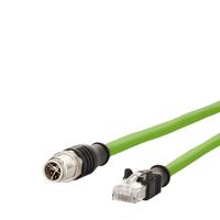 Metz Connect 142M2X15100 M12 Netwerkkabel, patchkabel CAT 6A S/FTP 10.00 m Groen PUR-mantel, Zuurbestendig, Ozonbestendig, UV-bestendig, Geschikt voor - thumbnail