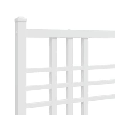 Bedframe met hoofd- en voeteneinde metaal wit 120 x 190 cm - thumbnail