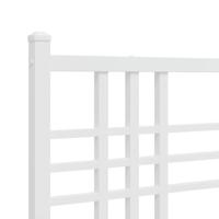 Bedframe met hoofdbord metaal wit 200x200 cm - thumbnail