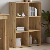 Boekenkast/dressoir 66x30x98 cm bewerkt hout artisanaal eiken - thumbnail