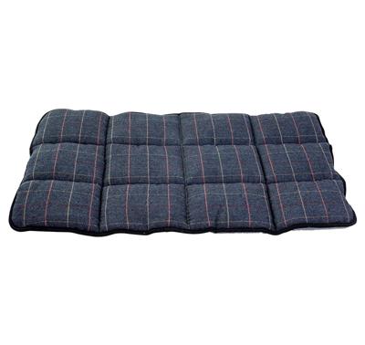 Jack and Vanilla Hondenkussen - Maat XL - 68x104 cm - Pluche wol - Tartan - Blauw / grijs