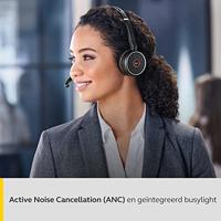 Jabra Evolve 75 UC Wireless Stereo On-Ear Headset – Unified Communications Optimised Headphones With Long-Lasting Battery and Charging Stand – USB Bluetooth Adapter – Black - thumbnail