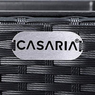 Bloempotten polyrotan set van 3 stuks in zwart