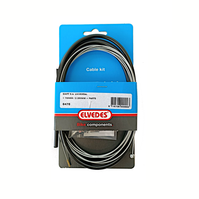 Versnellingskabelset Elvedes 1700 / 2250 mm universeel Sturmey Archer verzinkt - zwart (op kaart) Versnellingskabelset Elvedes 1700 / 2250 mm universeel Sturmey Archer verzinkt - zwart (op kaart)