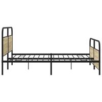 Bedframe zonder matras metaal sonoma eikenkleurig 180x200 cm - thumbnail