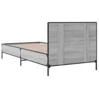 Bedframe bewerkt hout en metaal grijs sonoma eiken 75x190 cm - thumbnail