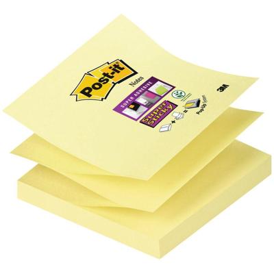Post-It Super Sticky Z-Notes, 90 vel, ft 76 x 76 mm, geel, pak van 12 blokken