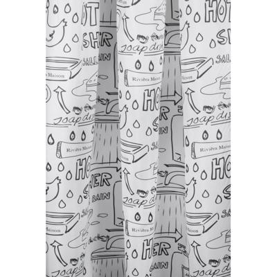 Douchegordijn Differnz Bath Polyester 180x200 cm Zwart Differnz