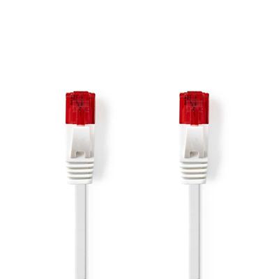 Nedis CAT6 Netwerkkabel | RJ45 Male | RJ45 Male | U/UTP | 0.50 m | Snagless | Plat | PVC | Wit | Label - CCGL85215WT05
