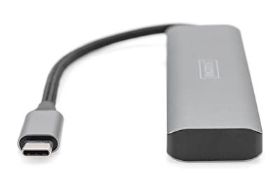 Digitus DA-70246 USB 3.1 Gen 1-hub 4 poorten Met aluminium behuizing Donkergrijs