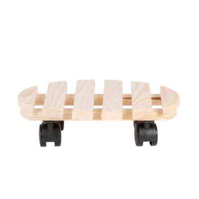 Esschert Design plantentrolley rond hout 28,4 cm naturel