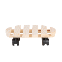 Esschert Design plantentrolley rond hout 28,4 cm naturel - thumbnail