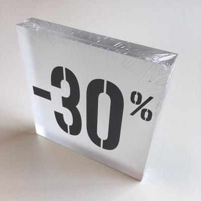 Acryl kortingsblok -30% mat transparant
