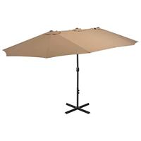 Parasol met aluminium paal 460x270 cm taupe - thumbnail