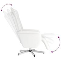 Fauteuil verstelbaar met voetensteun kunstleer wit - thumbnail