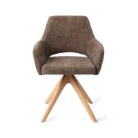 Jesper Home Yanai eetkamerstoel Checked Chestnut revolve oak natural - thumbnail