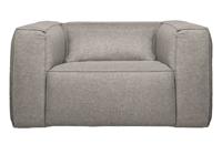 WOOOD Fauteuil 'Bean' Met Kussen, kleur Lichtgrijs Gemeleerd - thumbnail