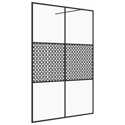 Inloopdouchewand 140x195 cm ESG-glas transparant en zwart