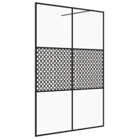 Inloopdouchewand 140x195 cm ESG-glas transparant en zwart - thumbnail