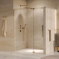 Brauer Stellar - Nisdeur - 2-Delig - Draaiend - Helder Glas - 140 x 200 cm - Omkeerbaar - incl. Glascoating - PVD Goud Geborsteld - thumbnail