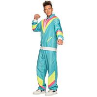 Retro Trainingspak Neon-Blauw - thumbnail