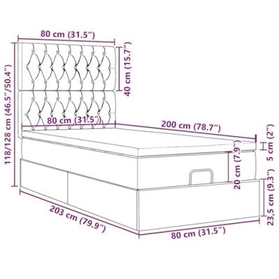 Ottoman bed met matrassen en LED's 80x200cm fluweel zwart