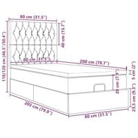 Ottoman bed met matrassen en LED's 80x200cm fluweel zwart - thumbnail