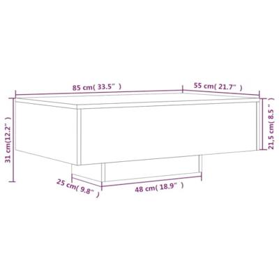 Salontafel met LED-verlichting 85x55x31 cm zwart