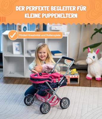 Kleine Poppenwagen Smarty - Stars Navy Kleine Poppenwagen Smarty - Stars Navy