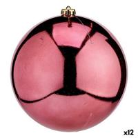Kerstbal Roze Plastic 20 x 21 x 20 cm (12 Stuks) - thumbnail