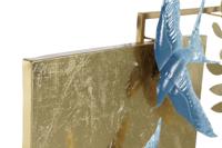 Wanddecoratie DKD Home Decor Blauw Gouden Vogel 84,5 x 8,3 x 72,4 cm - thumbnail