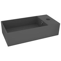 VidaXL Wastafel met overloop keramiek donkergrijs - thumbnail