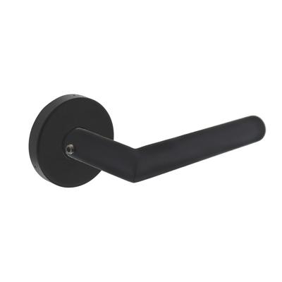 Set achterdeurbeslag rond, deurkruk Jura met massieve rozetten rvs mat zwart Set achterdeurbeslag rond, deurkruk Jura met massieve rozetten rvs mat zwart