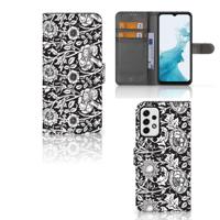 Samsung Galaxy A23 Hoesje Black Flowers - thumbnail