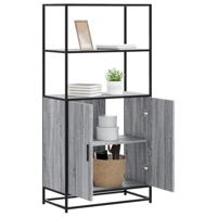 Hoge kast 68x35x139cm bewerkt hout en metaal grijs sonoma eiken - thumbnail