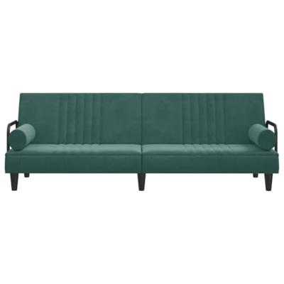 Slaapbank met armleuningen fluweel donkergroen