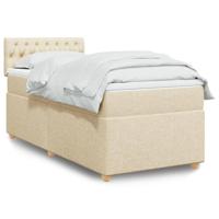 Boxspring met matras stof crèmekleurig 100x200 cm - thumbnail
