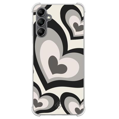 Samsung Galaxy A14 shockproof hoesje - Hart swirl zwart