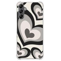 Samsung Galaxy A14 shockproof hoesje - Hart swirl zwart - thumbnail